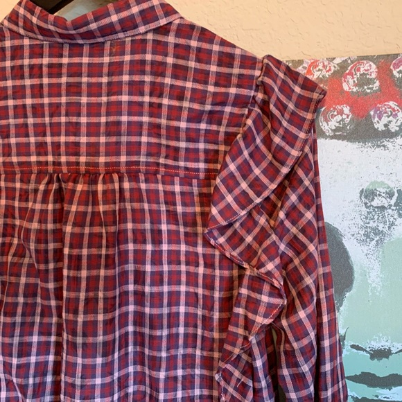 NWT Jessica Simpson Dylan’s Plaid Sadie Blouse M - Picture 6 of 12